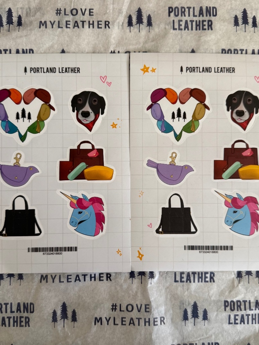 NWT Portland Leather Goods PLG Set of 2 Sheets of Stickers SGS